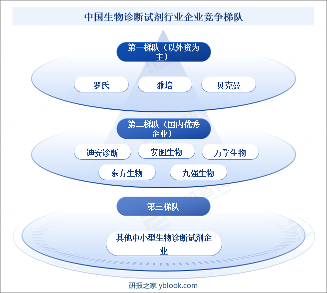 中国生物诊断试剂行业企业竞争梯队