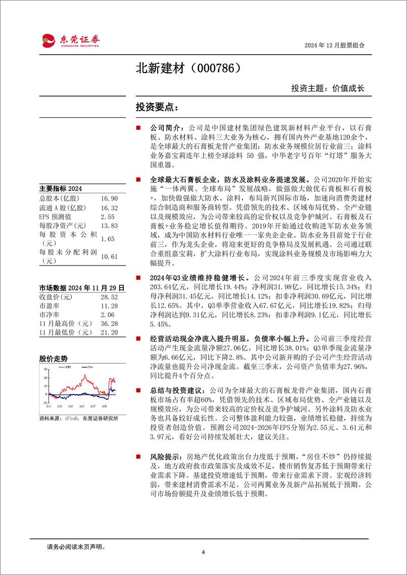 《2024年12月份股票组合-241202-东莞证券-16页》 - 第4页预览图