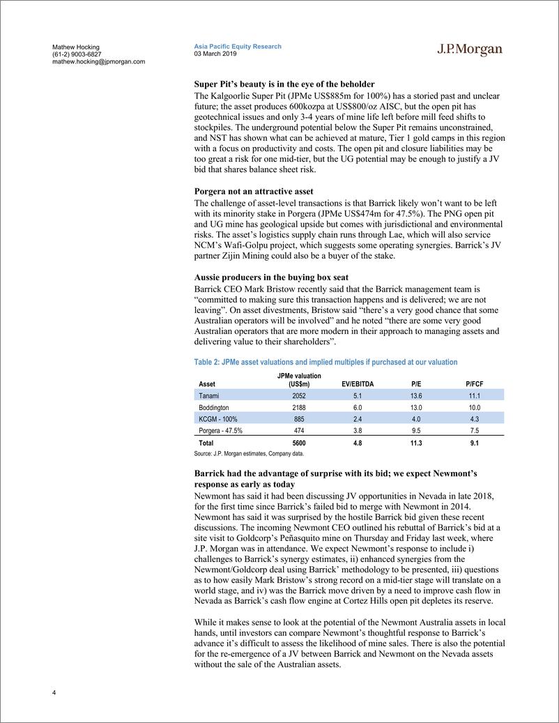《J.P. 摩根-亚太地区-金属与采矿行业-黄金并购：给大公司的澳洲资产贴上价格标签-2019.3.3-34页》 - 第5页预览图