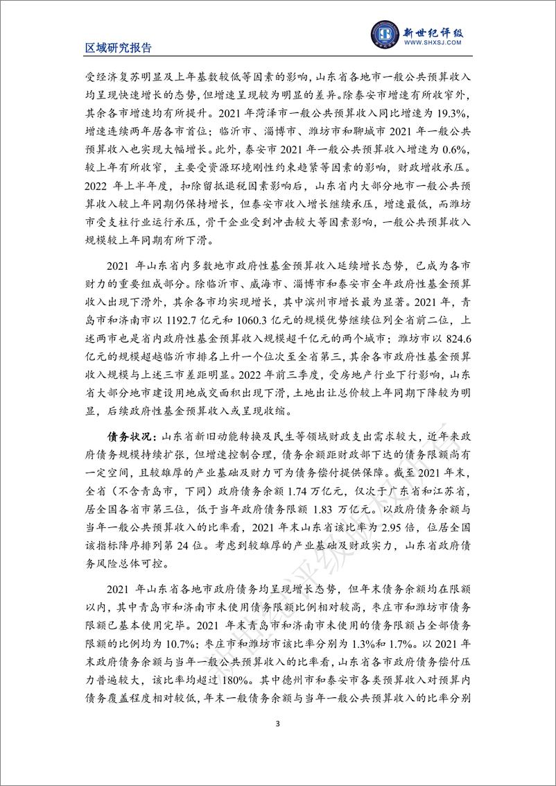 《新世纪评级-山东省及下辖各市经济财政实力与债务研究（2022）-32页》 - 第4页预览图