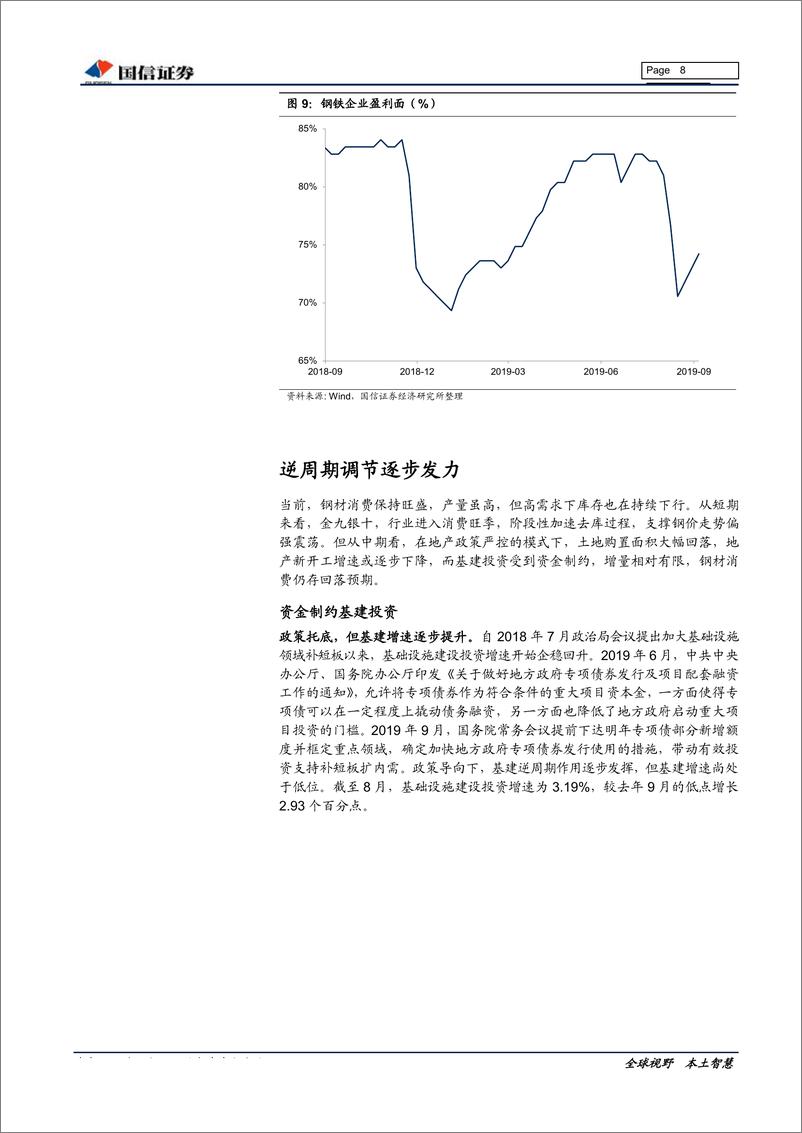 《钢铁行业2019年9月投资策略暨半年报业绩总结：三重利好共振，促行业盈利筑底回升-20190917-国信证券-22页》 - 第8页预览图