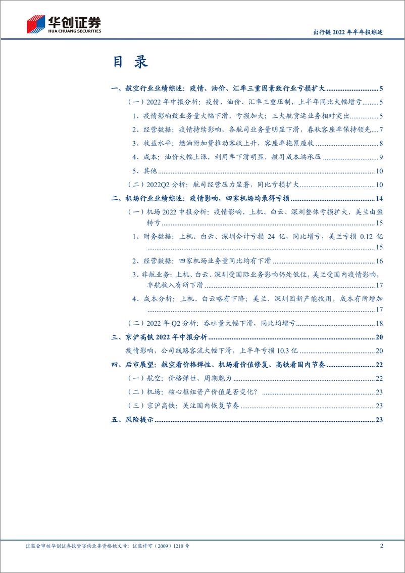 《交通运输行业出行链2022年半年报综述：疫情影响致上半年亏损扩大，经典“困境反转”投资逻辑，值得持续关注-20220905-华创证券-26页》 - 第3页预览图