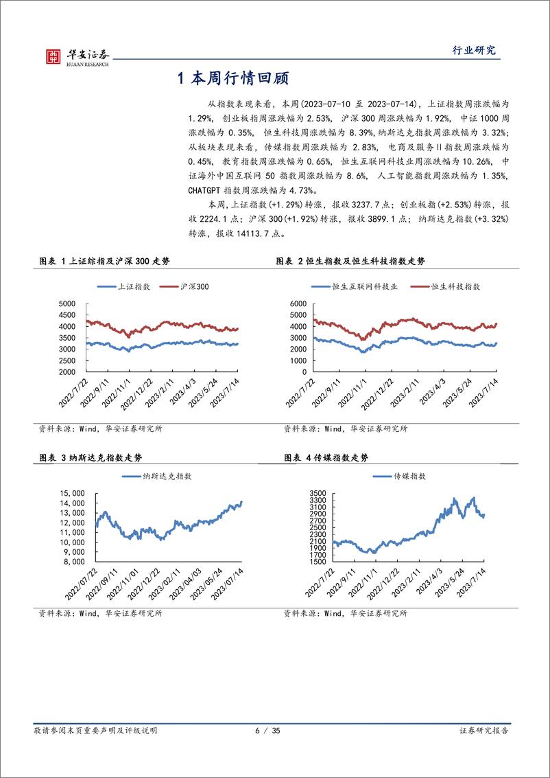 《2023-07-16-文化传媒-互联网传媒行业周报：生成式人工智能服务暂行办法发布，国家发改委推动平台经济发展-华安证券》 - 第6页预览图