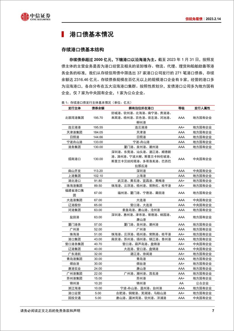 《信视角看债：另辟蹊径的港口债研究框架与策略思考-20230214-中信证券-21页》 - 第8页预览图