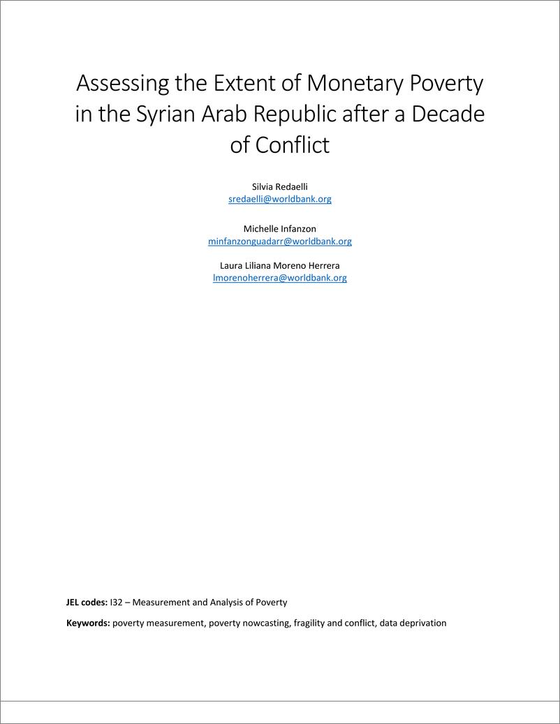 《世界银行-冲突十年后阿拉伯叙利亚共和国货币贫困程度评估（英）-2024.3-44页》 - 第3页预览图