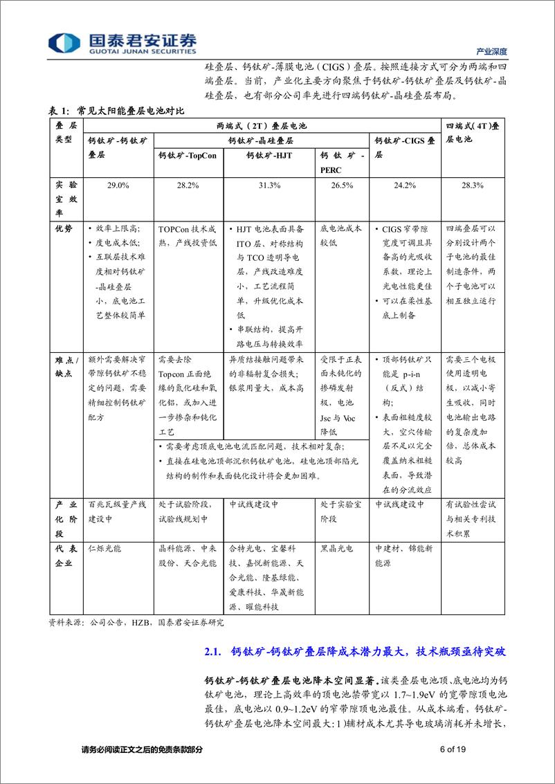 《产业深度01期：钙钛矿电池产业链深度报告（四），效率极限探索下，叠层电池振翅欲飞-20230705-国泰君安-19页》 - 第7页预览图