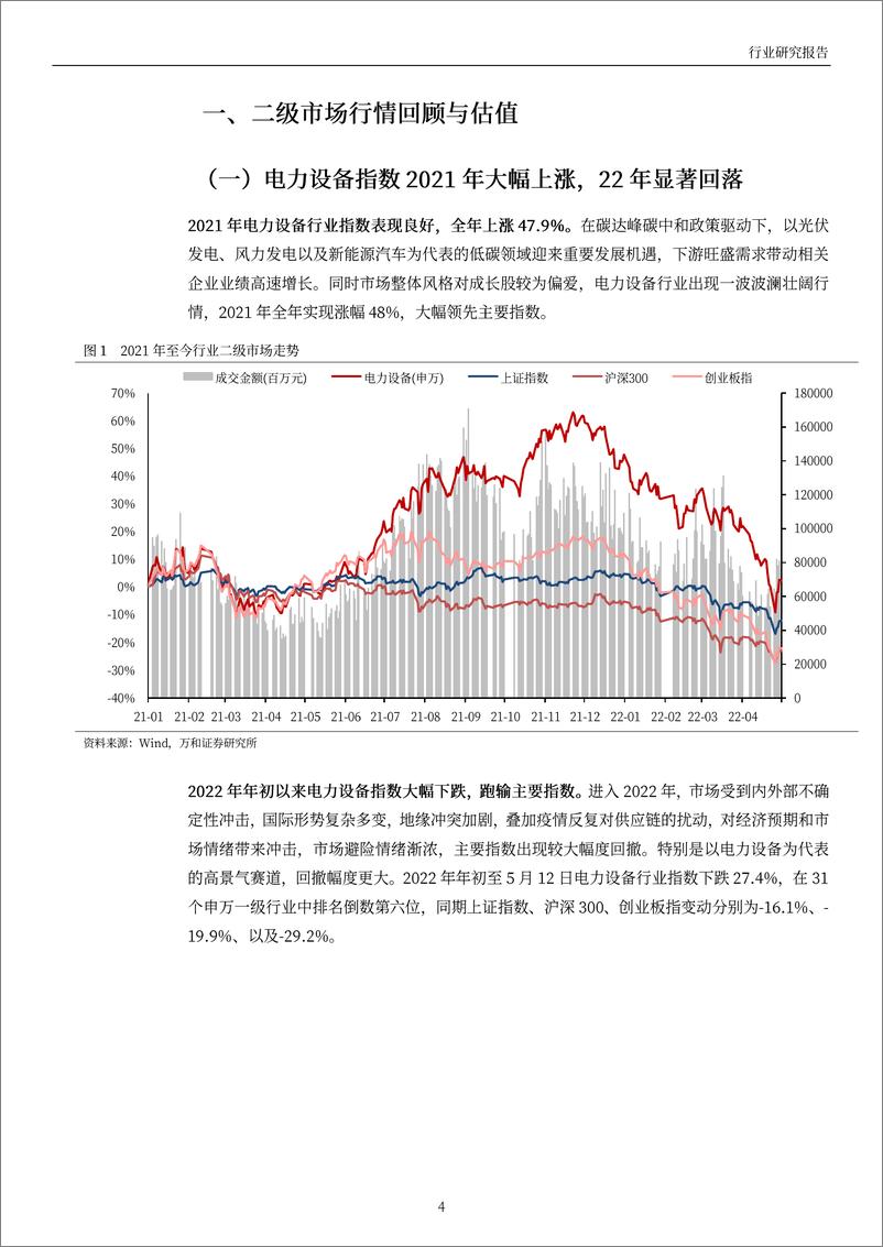 《电力设备行业2021年及2022Q1业绩综述：行业景气向好，关注产业链利润重分配-20220516-万和证券-22页》 - 第5页预览图