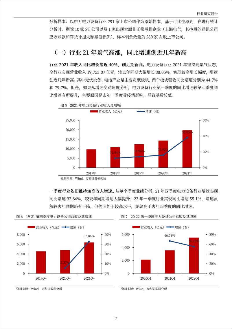 《电力设备行业2021年及2022Q1业绩综述：行业景气向好，关注产业链利润重分配-20220516-万和证券-22页》 - 第8页预览图