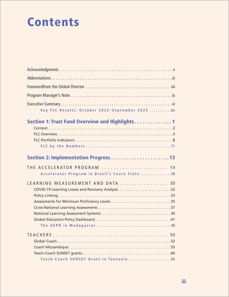 《世界银行-基础学习契约伞式信托基金进展报告：2022年10月至2023年9月（英）-180页》 - 第6页预览图