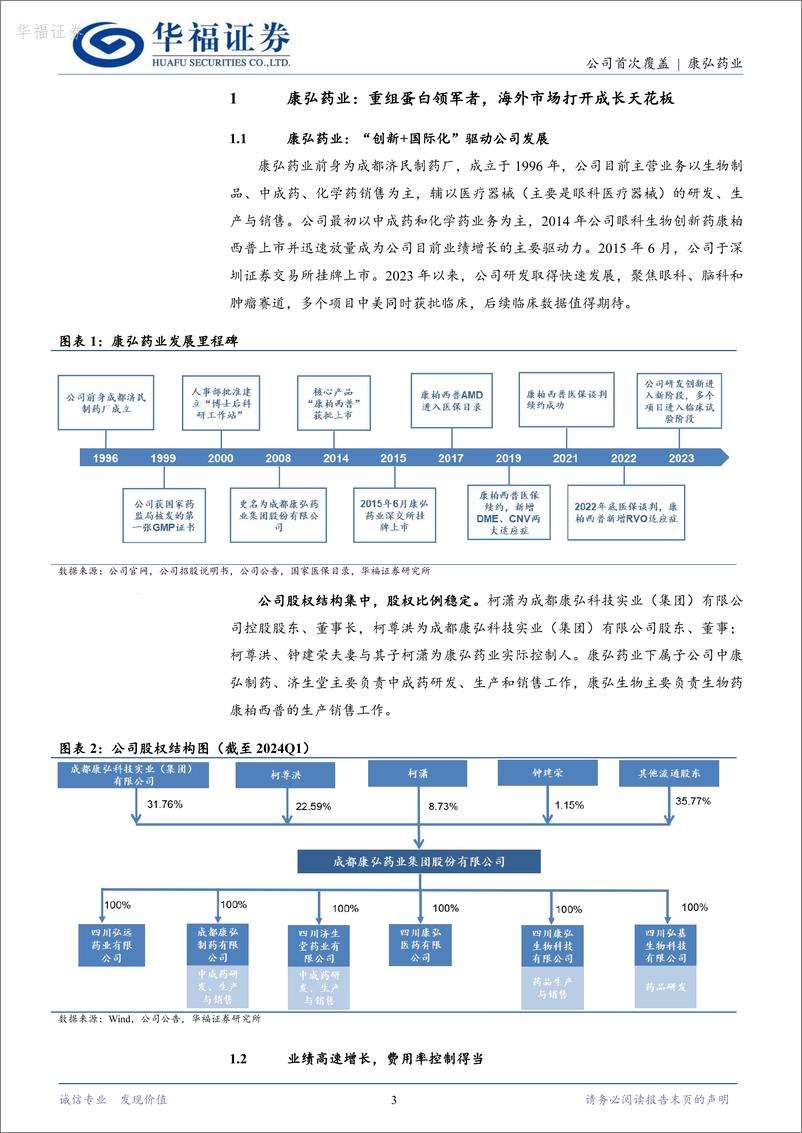 《华福证券-康弘药业-002773-眼药龙头，眼科脑科创新药未来可期》 - 第3页预览图