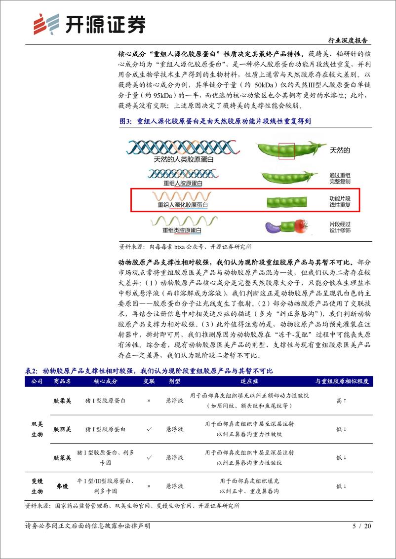 《开源证券-胶原蛋白行业深度-二-_重组胶原医美市场蓝海待拓_高端消费人群引领潮流》 - 第5页预览图