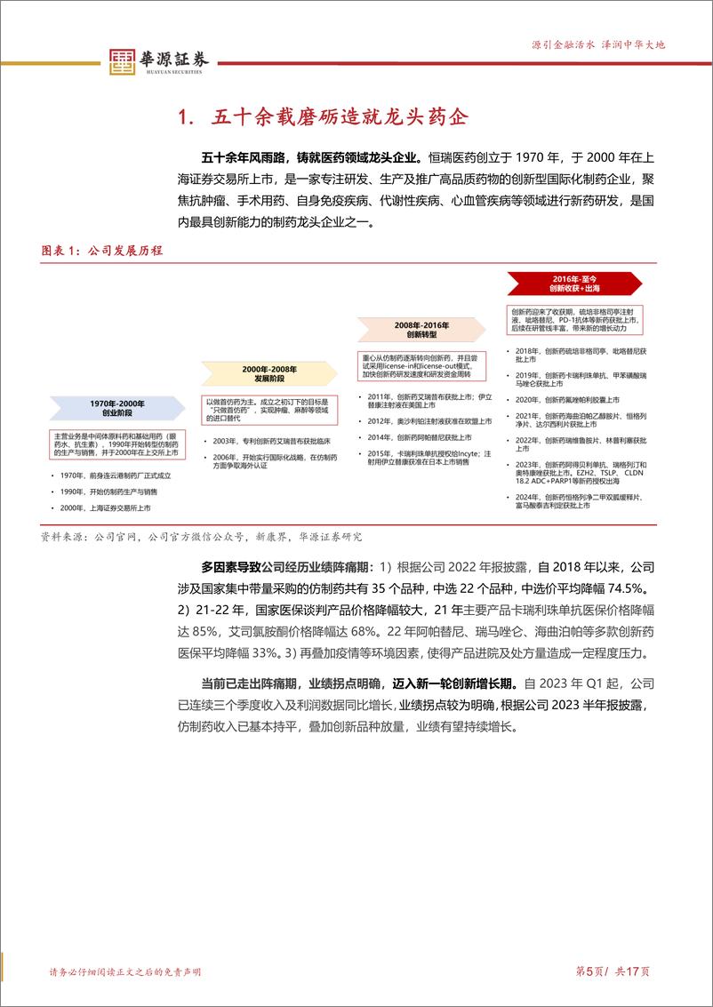 《恒瑞医药-600276.SH-迈入新一轮新药兑现期，国际化持续提速-20240414-华源证券-17页》 - 第5页预览图