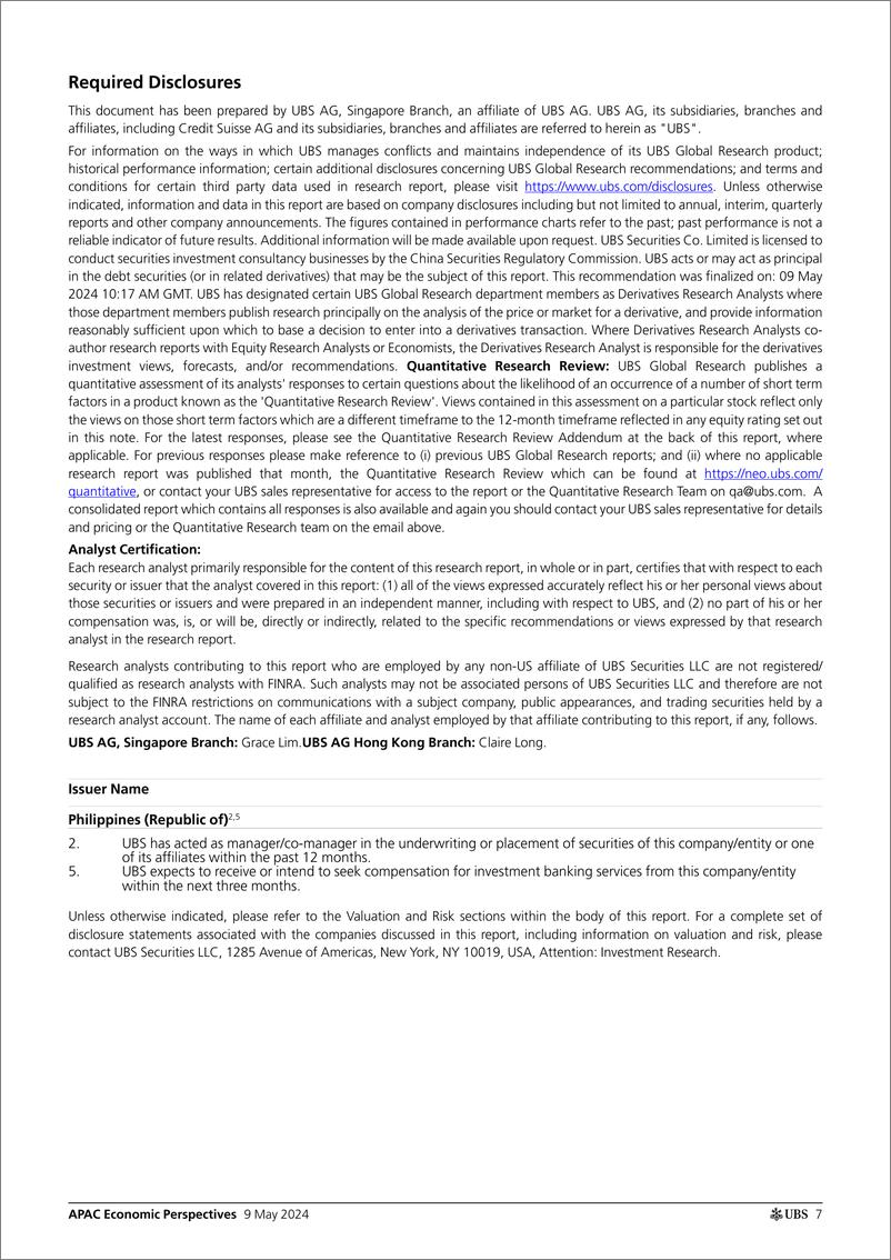 《UBS Economics-APAC Economic Perspectives _Philippines Slower consumption,...-108133251》 - 第7页预览图