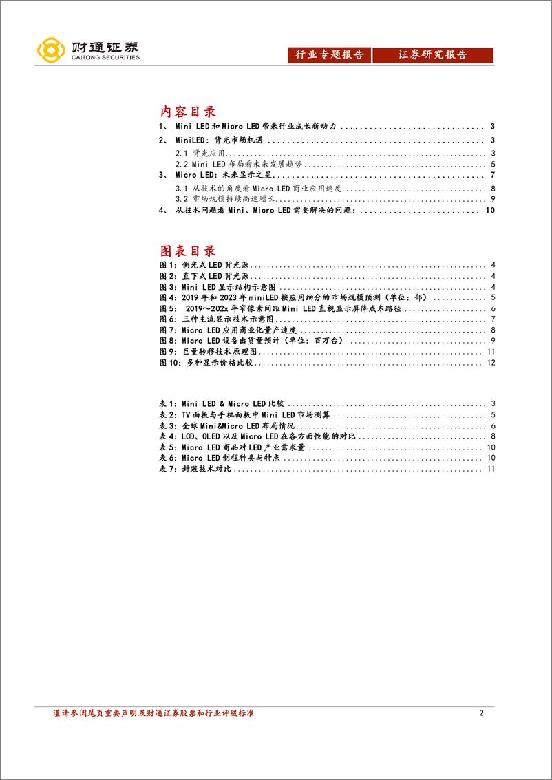 《电子行业专题：Mini／MicroLED创新应用带来成长新动能-20190324-财通证券-13页》 - 第3页预览图