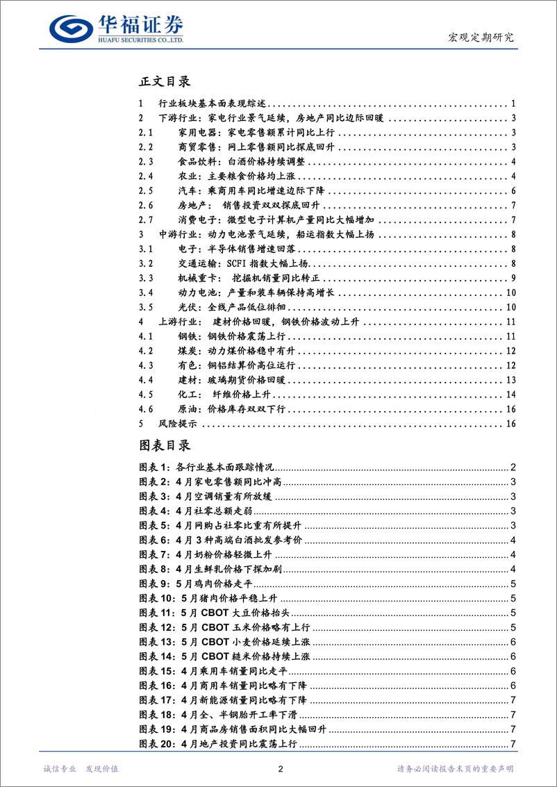 《行业比较专刊：下游消费有所回暖，上游景气持续向好-240605-华福证券-20页》 - 第2页预览图