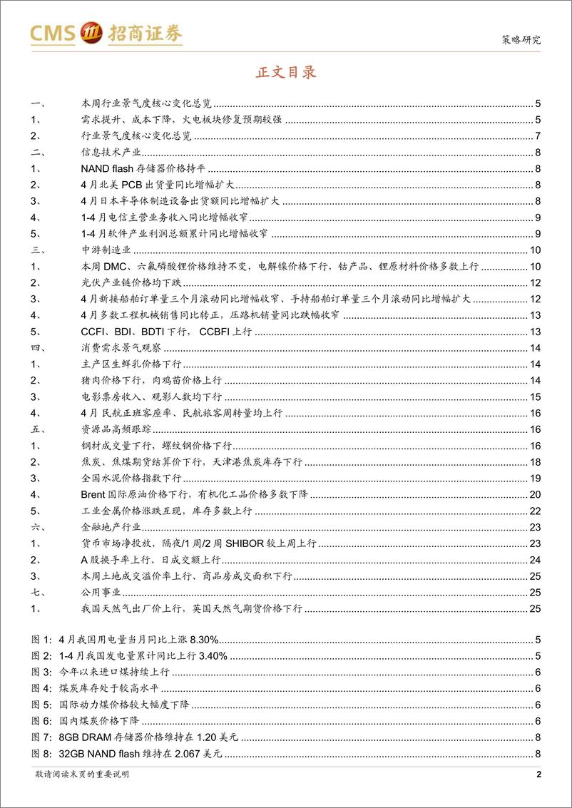 《行业景气观察：民航正班客座率提升，火电修复预期较强-20230531-招商证券-27页》 - 第3页预览图