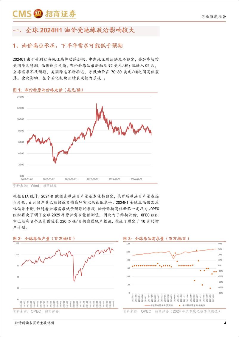 《石油石化行业2024年半年报总结：石化行业景气度持续，重点关注供给侧变化-240909-招商证券-15页》 - 第4页预览图