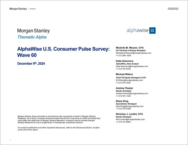 《Morgan Stanley-Thematic Alpha AlphaWise US Consumer Pulse Survey Wave 60-112084102》 - 第4页预览图