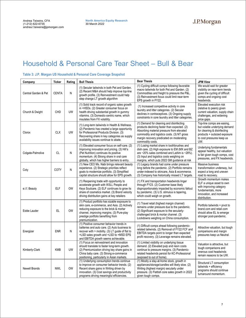 《J.P. 摩根-美股零售行业-饮料、家庭和个人护理产品：销售弹性被成本和外汇压力抵消-2022.3.30-74页》 - 第8页预览图