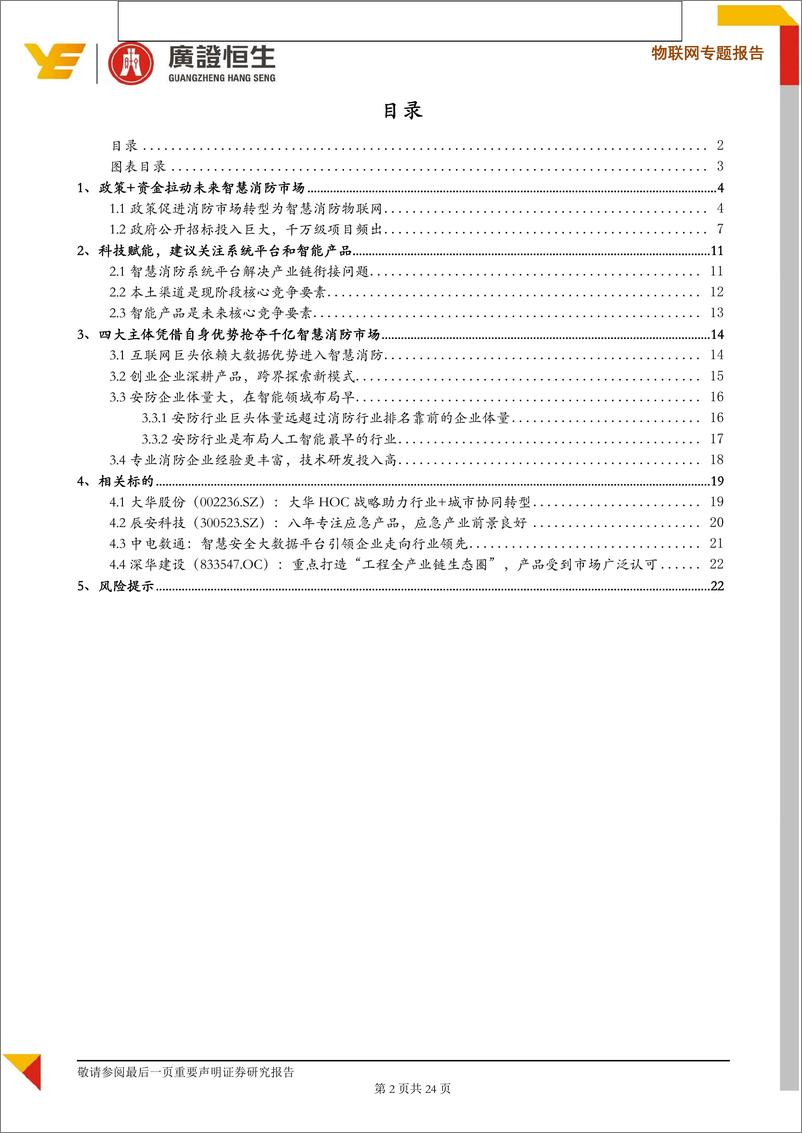 《物联网行业专题报告：聚焦智慧消防千亿市场，关注四类企业投资机会-20190419-广证恒生-24页》 - 第2页预览图