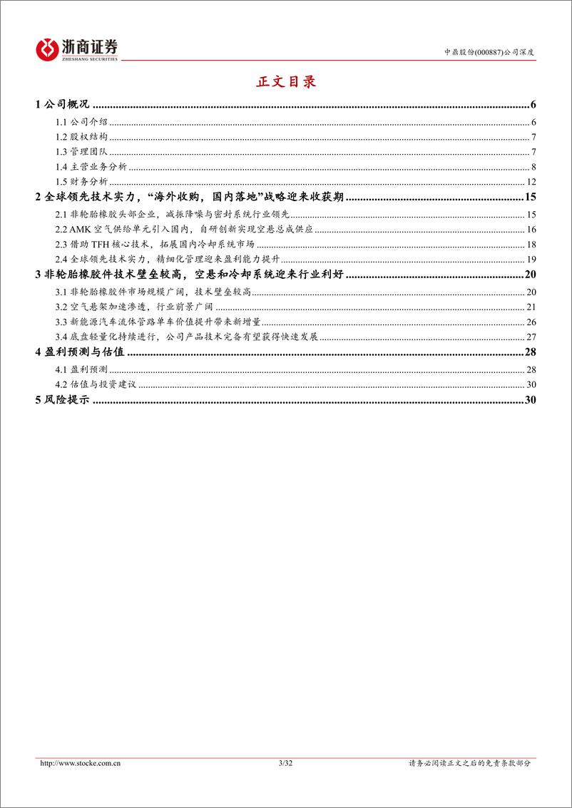 《中鼎股份(000887)深度报告：非轮胎橡胶件头部企业，内生%2b外延迎来新增长-240625-浙商证券-32页》 - 第3页预览图