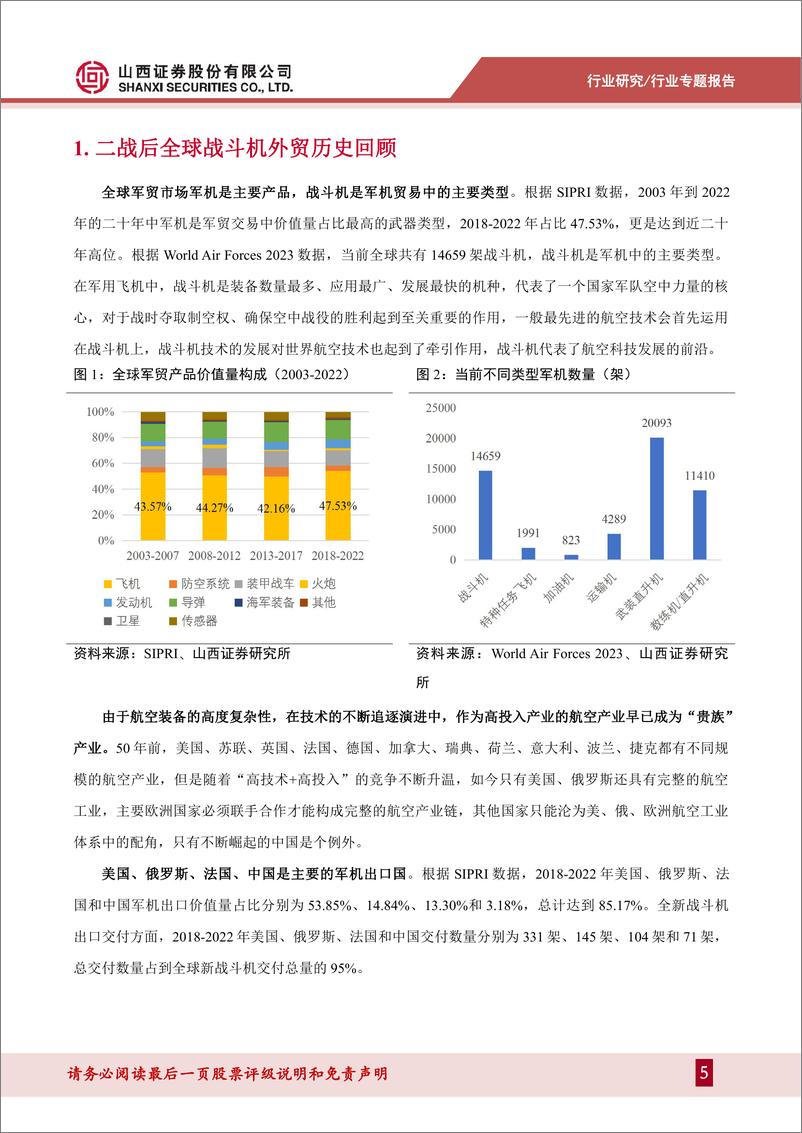 《国防军工行业战斗机军贸专题报告：高强度竞争中异军突起，中国战斗机迎来新机遇-20230817-山西证券-41页》 - 第6页预览图