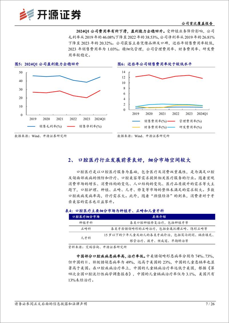 《通策医疗(600763)公司首次覆盖报告：逆势扩张的口腔连锁龙头企业，业绩有望逐步复苏-240819-开源证券-26页》 - 第7页预览图