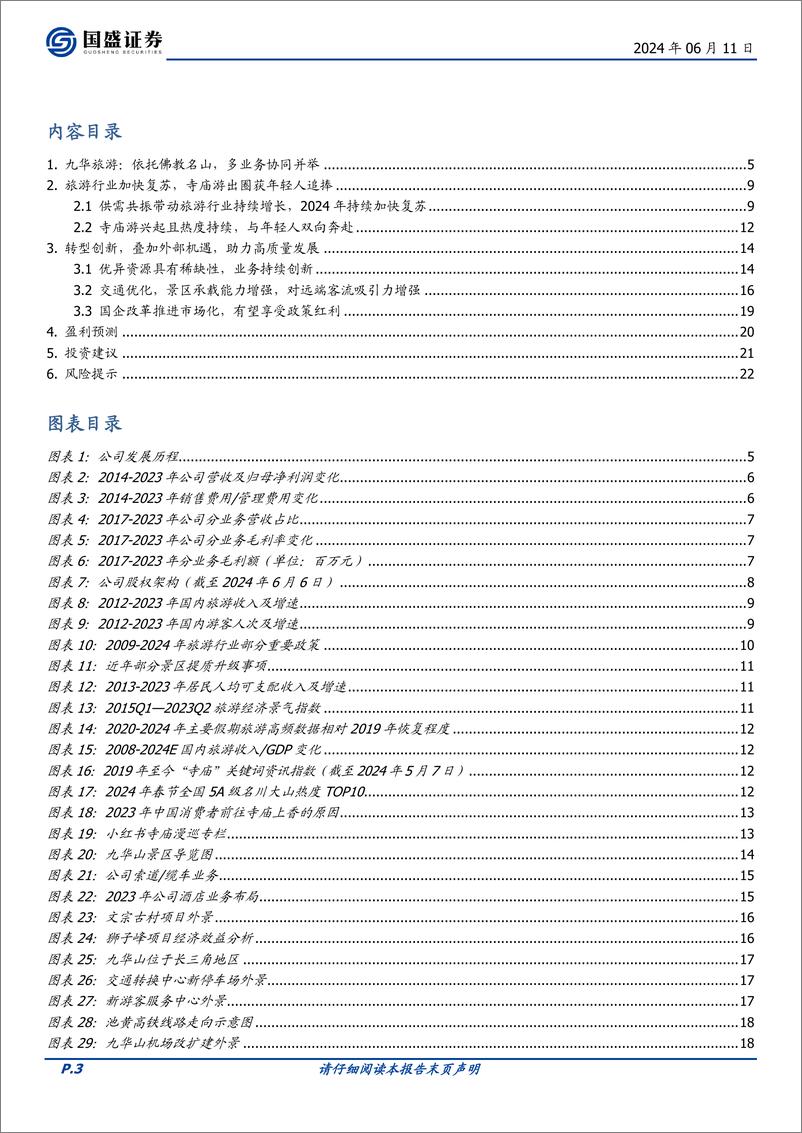 《国盛证券-九华旅游-603199-依托佛教名山，转型创新＋外部机遇助力高质量发展》 - 第3页预览图