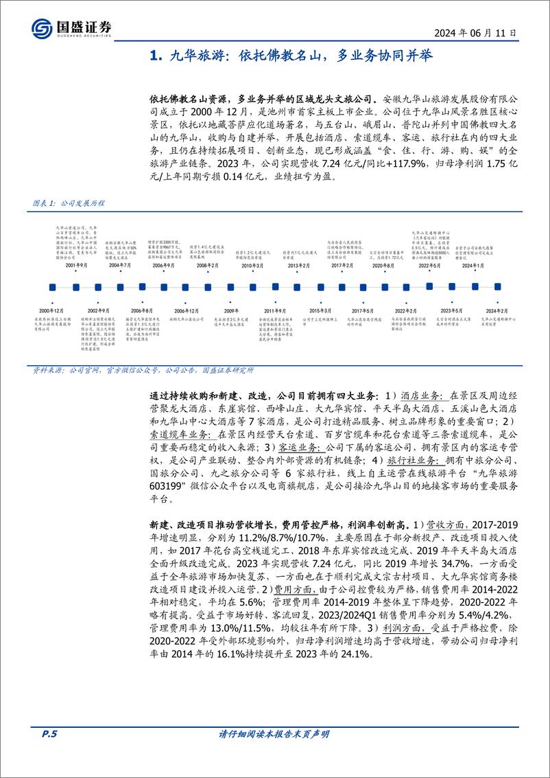 《国盛证券-九华旅游-603199-依托佛教名山，转型创新＋外部机遇助力高质量发展》 - 第5页预览图