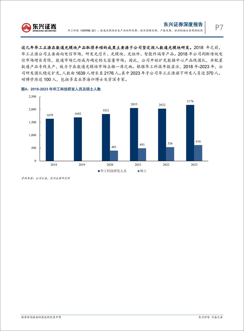 《华工科技(000988)数通光模块具备产品矩阵优势、技术前瞻优势、产能优势，驱动联接业务保持较快增长-241204-东兴证券-19页》 - 第7页预览图