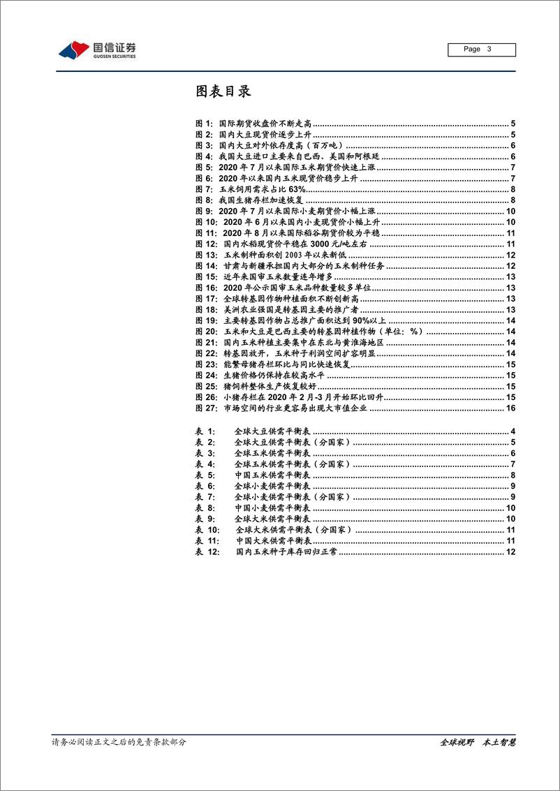 《农林牧渔行业2021年1月投资策略：粮价表现超预期，大农业把握龙头-20210115-国信证券-21页》 - 第3页预览图