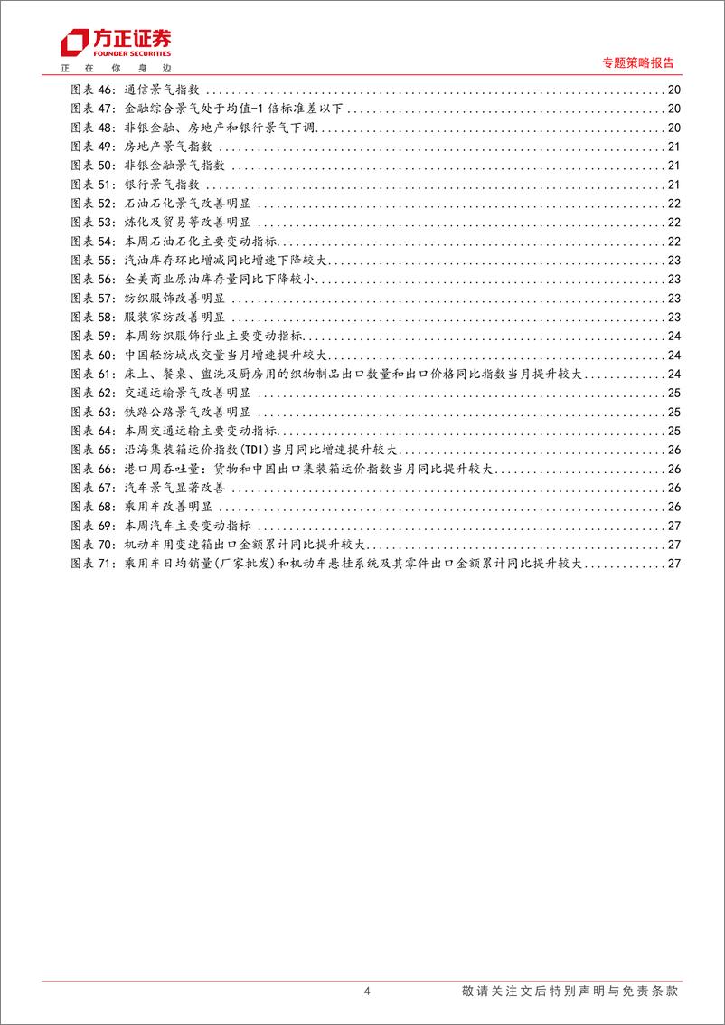 《A股中观景气全景扫描(7月第4期)：A股整体景气略有下降，上游资源和可选消费景气均改善-240729-方正证券-29页》 - 第4页预览图