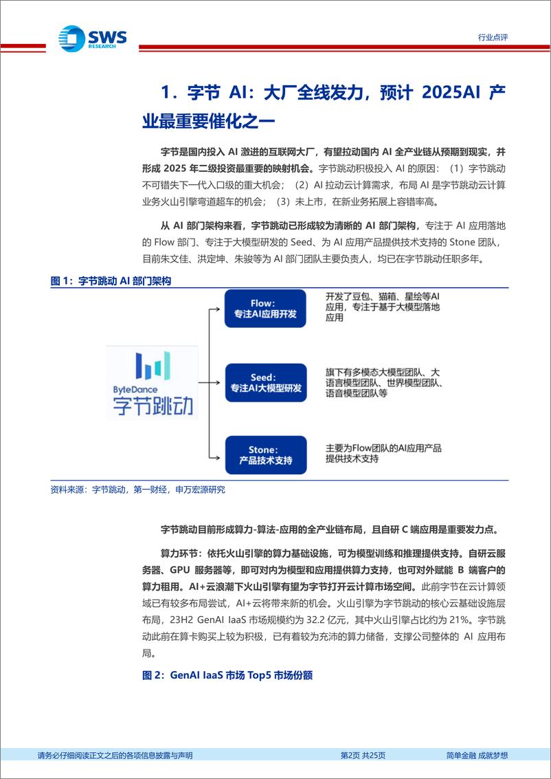 《传媒行业GenAI之四十四：豆包大模型升级，字节AI产业链梳理-241222-申万宏源-25页》 - 第2页预览图