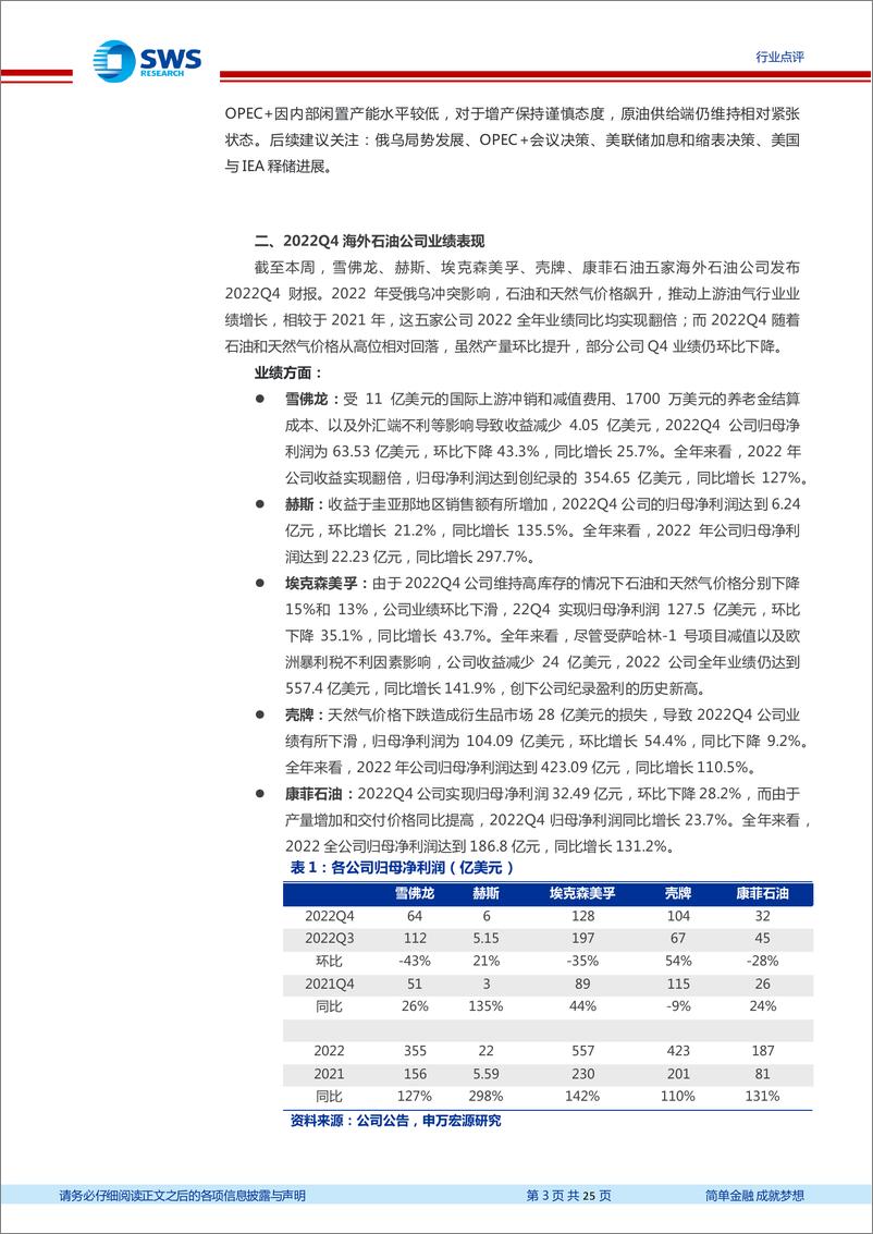 《石油化工行业周报：OPEC+宣布维持减产政策，海外部分石油公司22年业绩实现翻倍增长》 - 第3页预览图