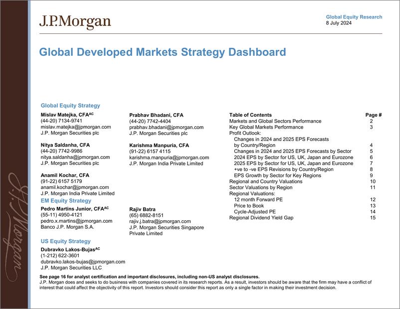 《JPMorgan-Global Developed Markets Strategy Dashboard-109097621》 - 第1页预览图