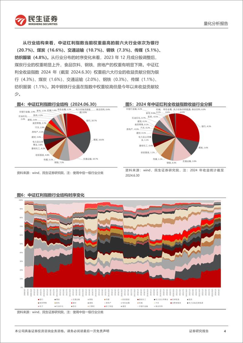 《资产配置月报-七月配置视点：红利内各板块景气度、拥挤度、股息率几何？-240704-民生证券-37页》 - 第4页预览图