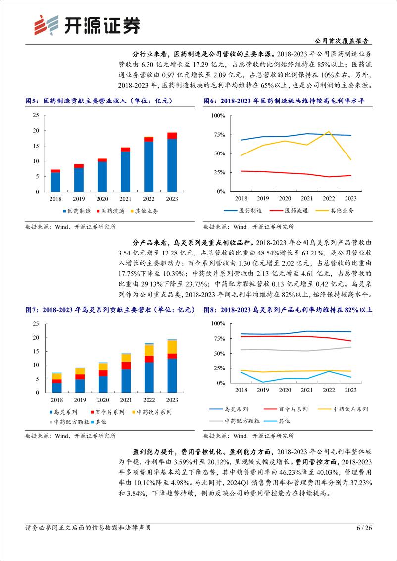 《佐力药业(300181)公司首次覆盖报告：乌灵%2b百令双轮驱动，打造国内药用真菌制药领头雁-240717-开源证券-26页》 - 第5页预览图