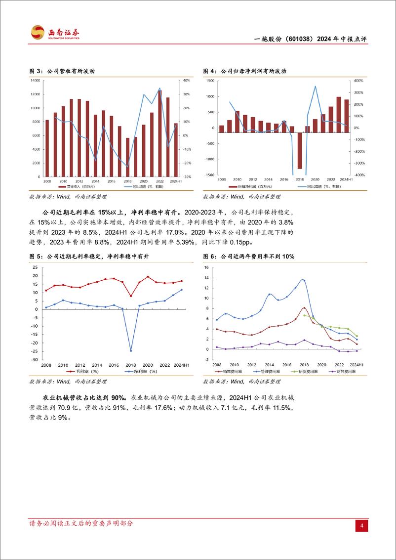 《一拖股份(601038)2024年中报点评：中大拖销量稳健增长，净利润增速超预期-240830-西南证券-10页》 - 第4页预览图