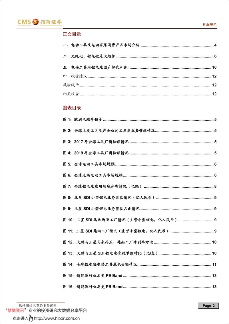 《2020年  【14页】动力电池与电气系统系列报告之（六十三）：电动工具无绳化和锂电化趋势确立，国产锂电进口替代加速》 - 第2页预览图