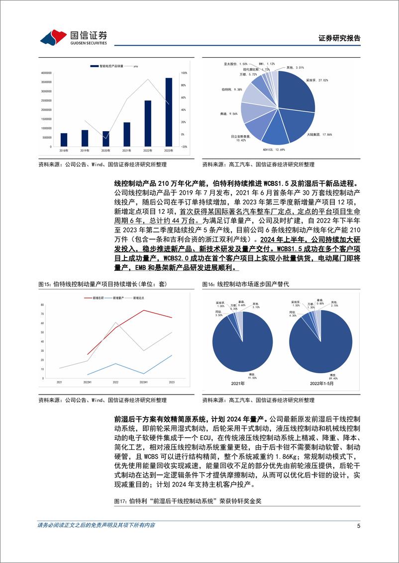 《伯特利(603596)二季度净利润同比增长35%25，轻量化、线控制动等快速放量-240905-国信证券-10页》 - 第5页预览图