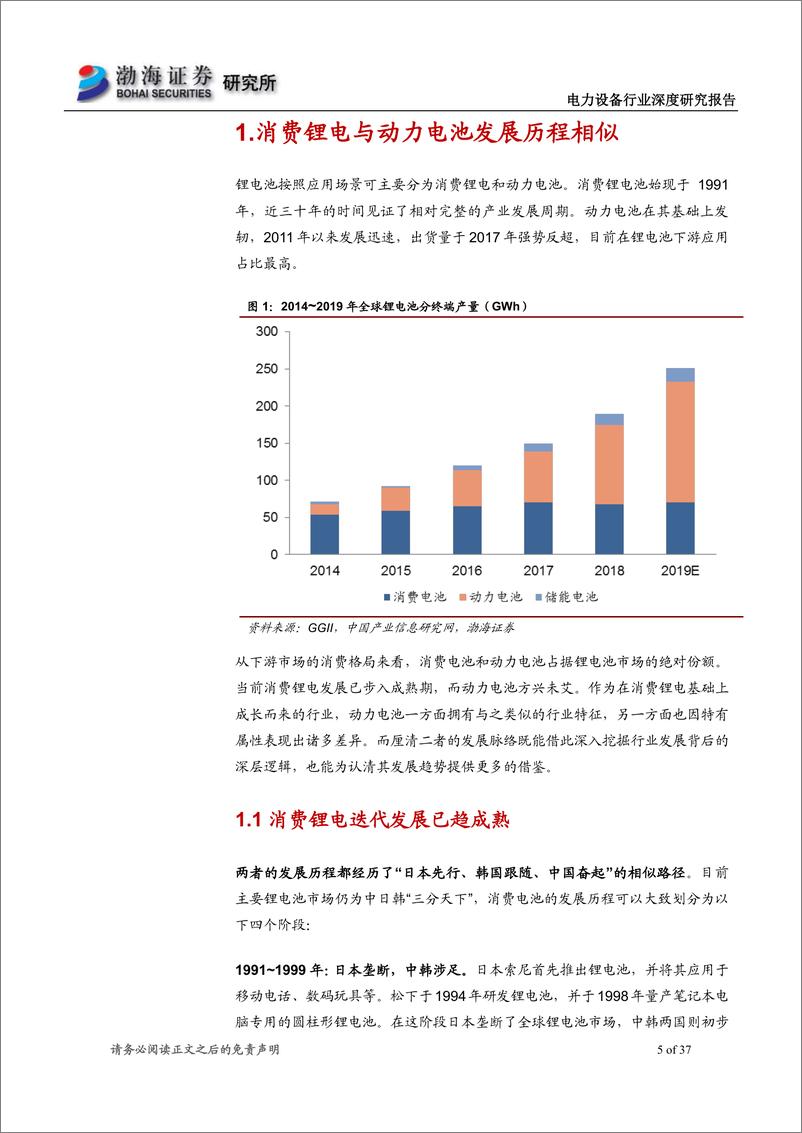 《电力设备行业深度研究报告：需求驱动行业进步，动力电池崛起正当时-20190930-渤海证券-37页》 - 第6页预览图