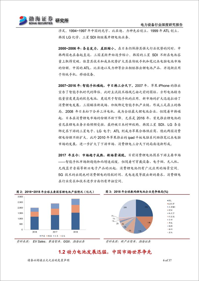 《电力设备行业深度研究报告：需求驱动行业进步，动力电池崛起正当时-20190930-渤海证券-37页》 - 第7页预览图