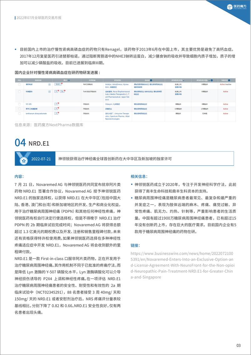 《2022年7月全球医药BD交易报告-19页》 - 第7页预览图