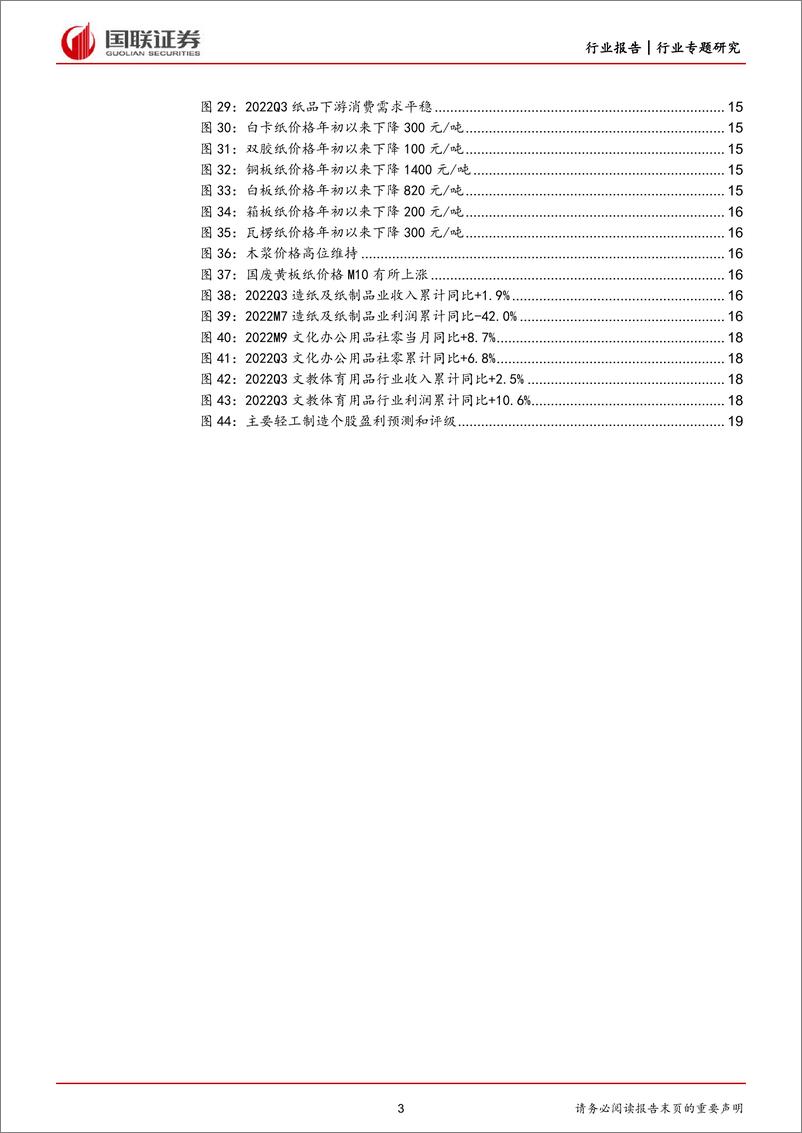 《11月月报&轻工行业2022三季报总结：文具包装业绩稳健，轻工行业配置性价比显现-20221101-国联证券-21页》 - 第4页预览图