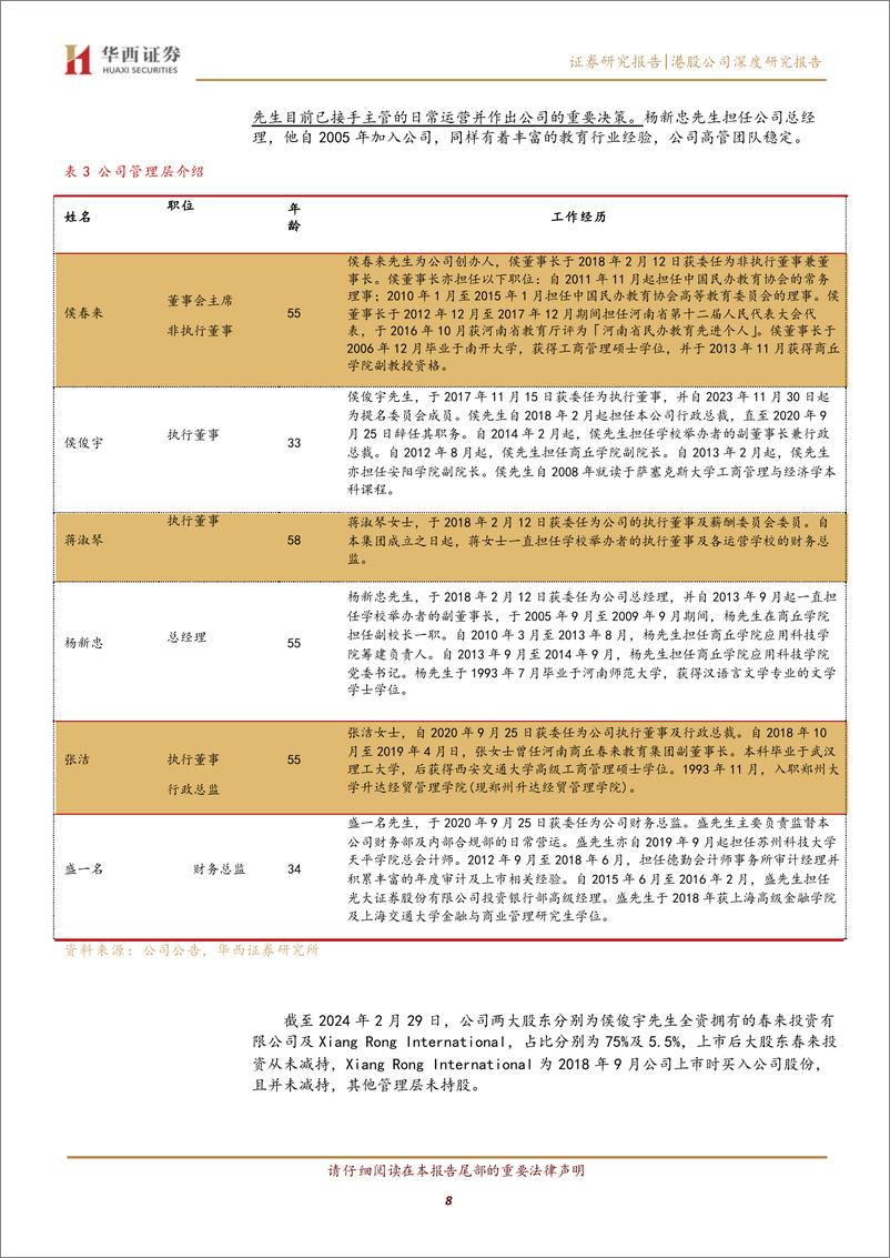 《中国春来(1969.HK)立足中部，学费和利润率提升均具备空间-240802-华西证券-29页》 - 第8页预览图