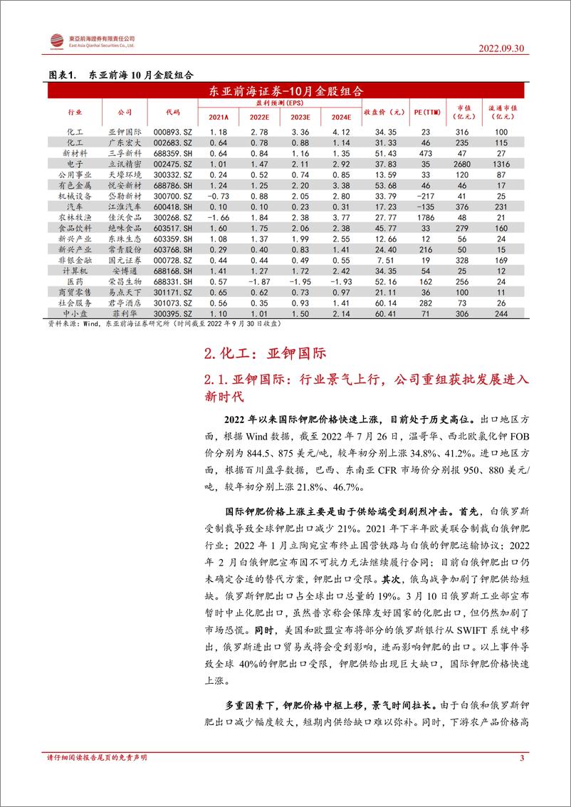 《10月金股组合-20220930-东亚前海证券-23页》 - 第4页预览图