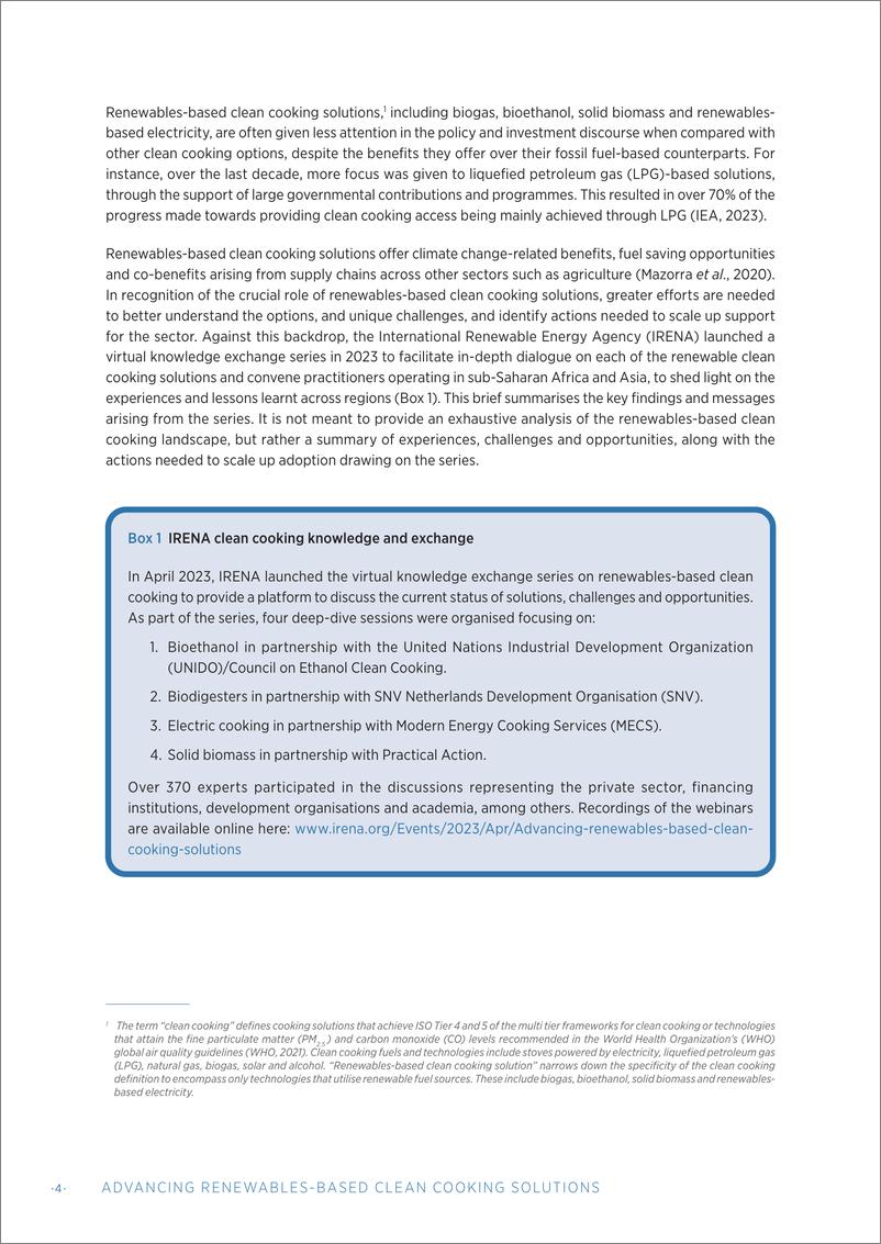 《IRENA-推进基于可再生能源的清洁烹饪解决方案：关键信息和成果（英）-2024.3-33页》 - 第4页预览图