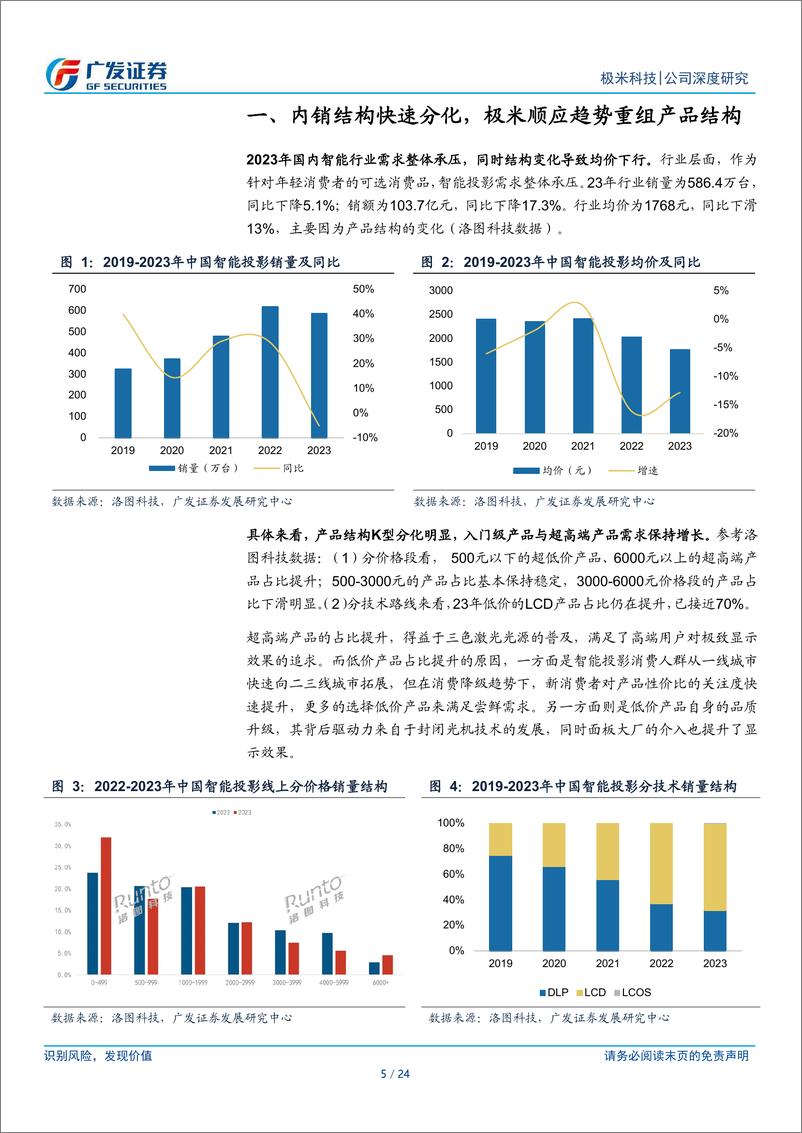 《极米科技(688696)公司深度研究：国内产品结构重组，海外渠道加速拓展-240706-广发证券-24页》 - 第5页预览图