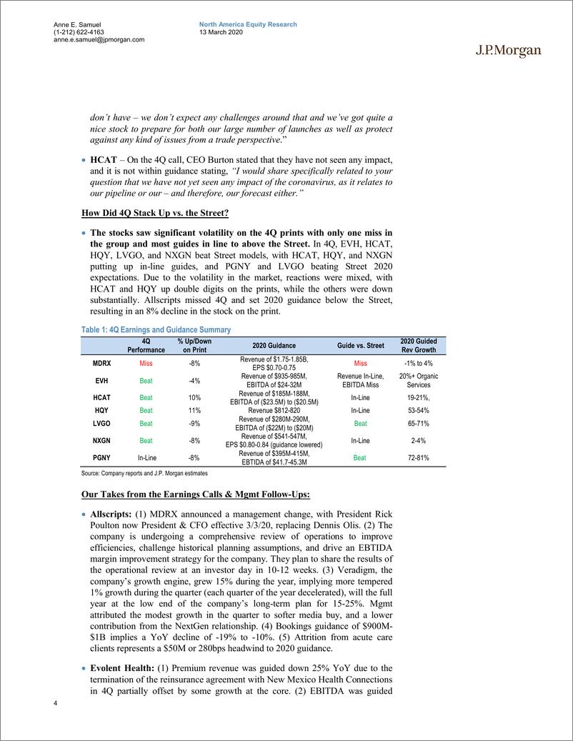 《J.P. 摩根-美股-医疗服务业-医疗IT：2019年Q4复盘，回调=机会-2020.3.13-31页》 - 第5页预览图