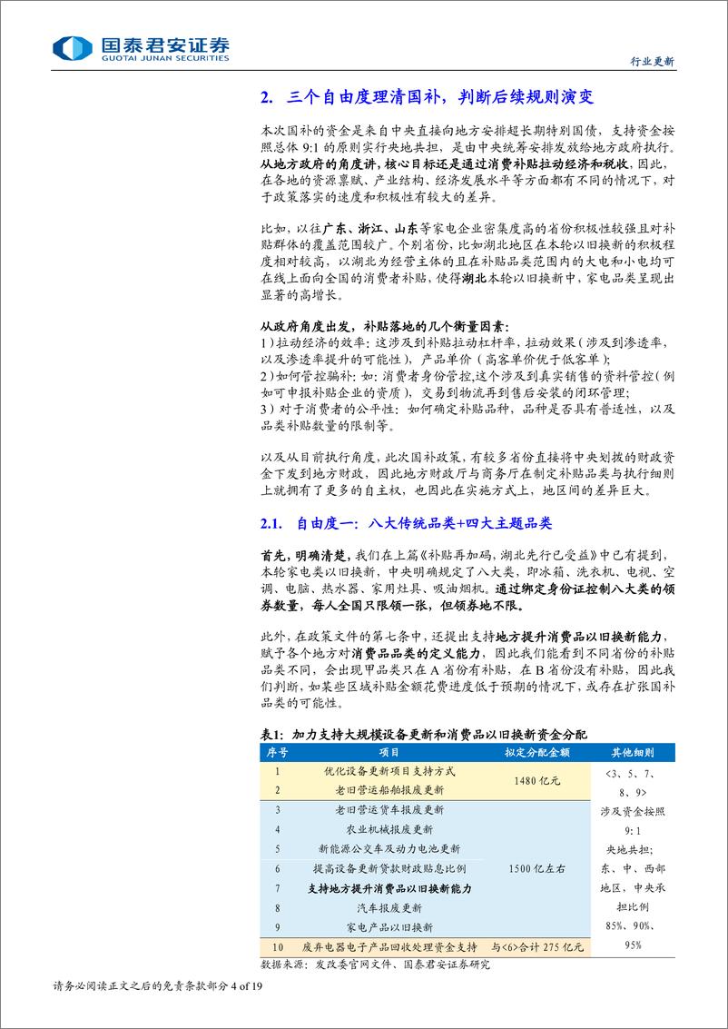 《家用电器行业2024年以旧换新系列跟踪报告：本轮国补，哪类企业最受益-241104-国泰君安-19页》 - 第4页预览图